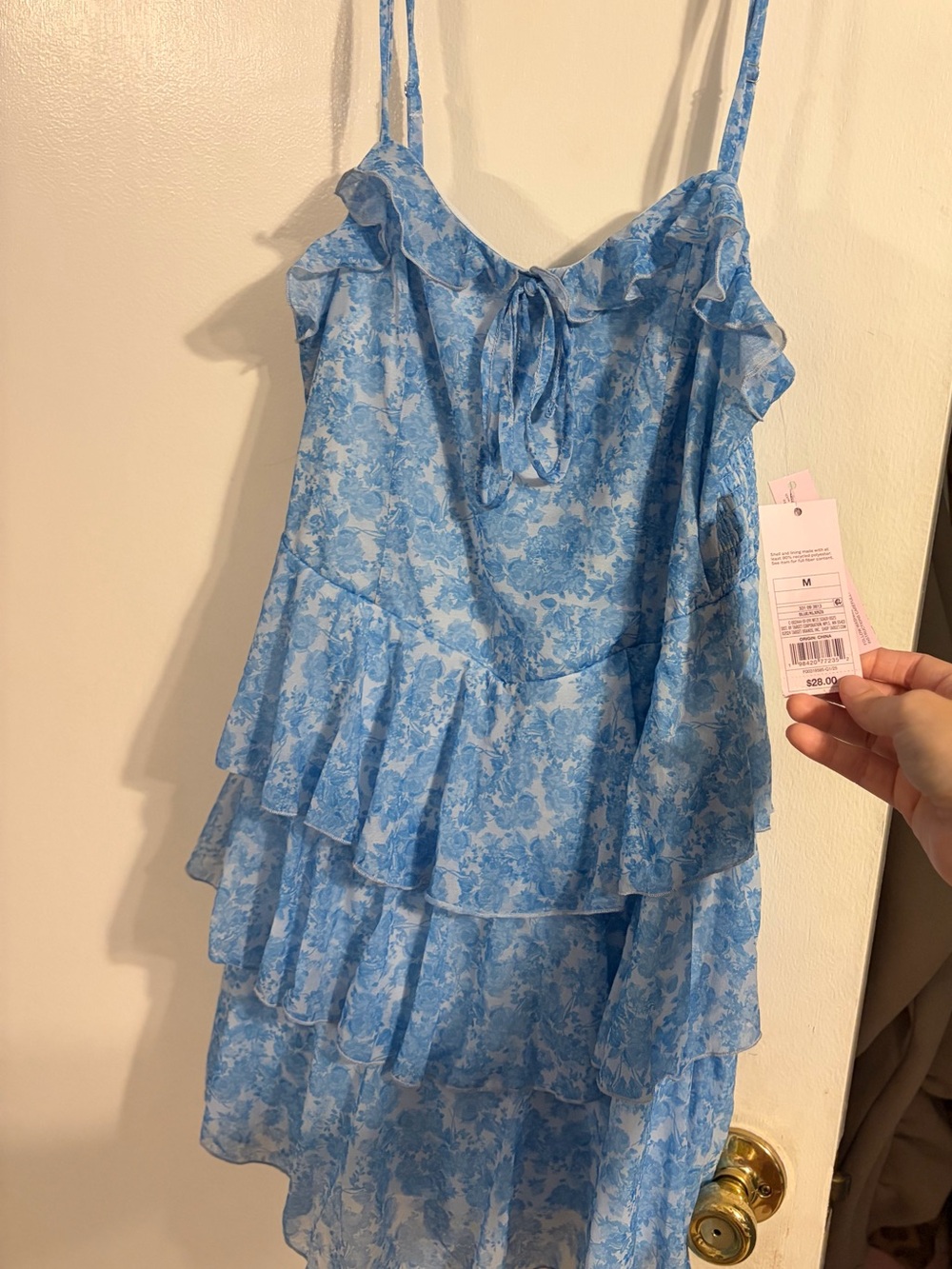wild fable Light Blue Floral Ruffle Tiered Mini Dress - Picture 2 of 4